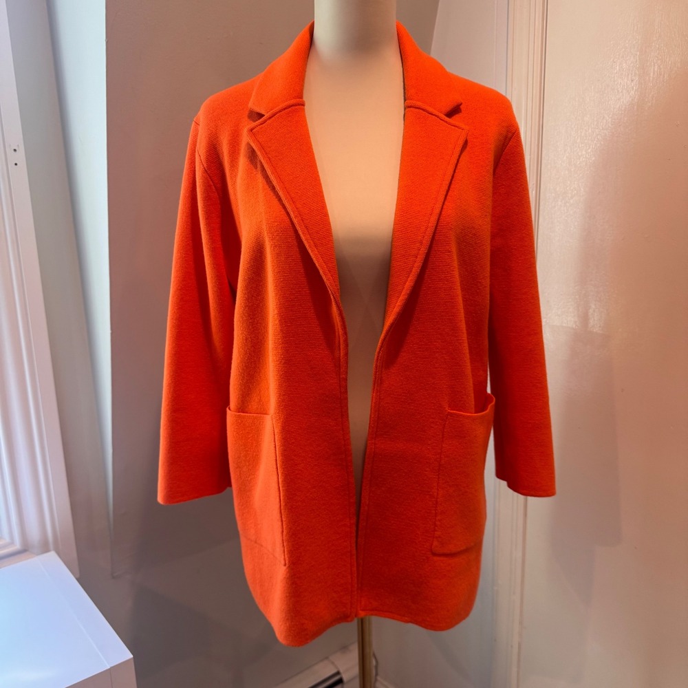 J.Crew Orange 365 Juliette Blazer Sweater Vibrant Layering Piece | Size S
